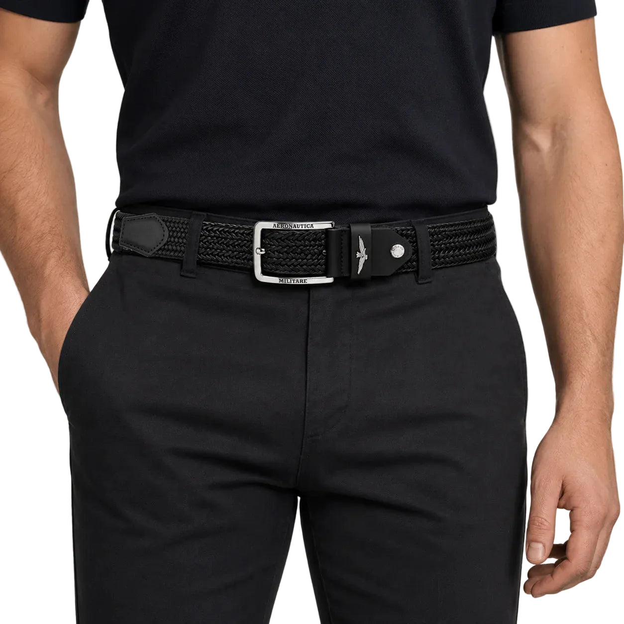 Cintura in pelle elasticizzata AERONAUTICA MILITARE - AM416