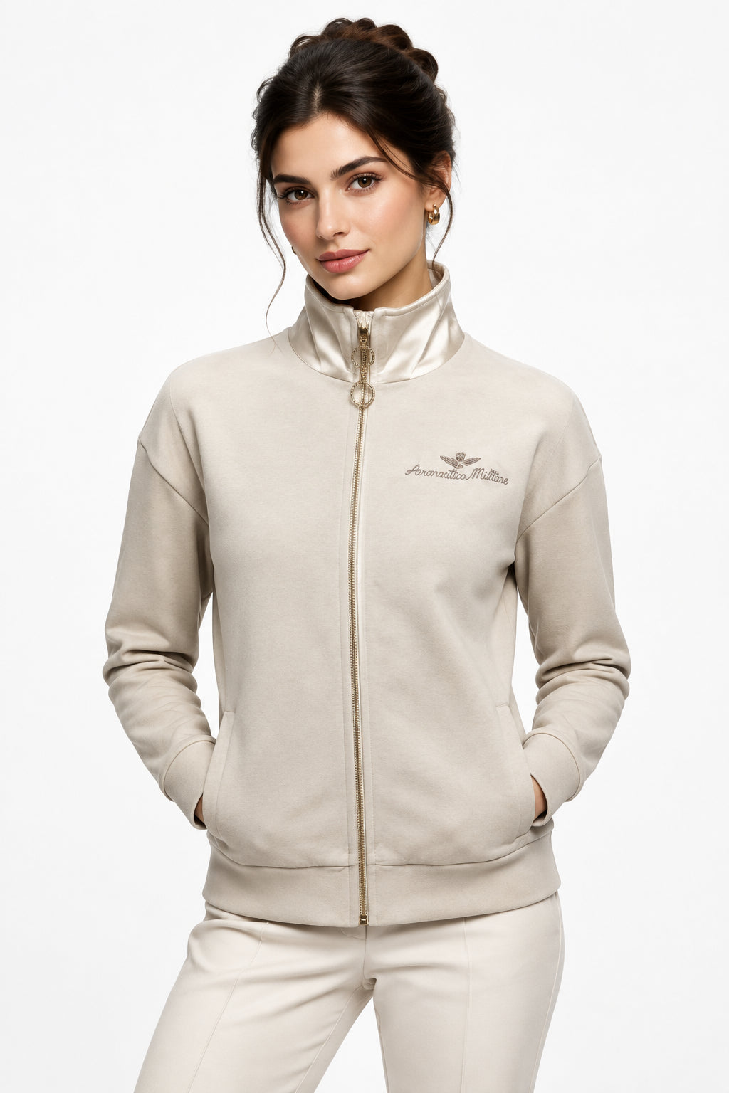 Felpa Donna Maniche Lunghe Full Zip AERONAUTICA MILITARE - 262FE2126DF00662